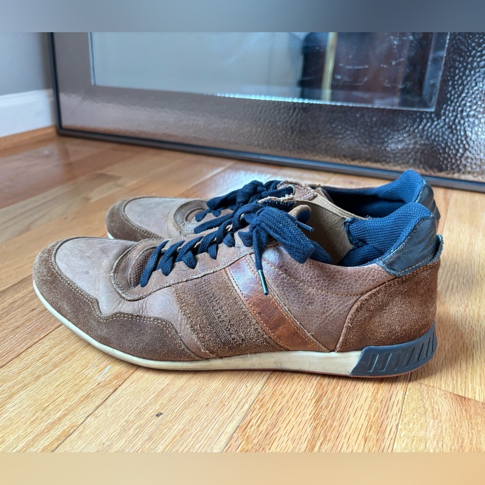 Bull Boxer Taryk Low Top Leather Suede Sneakers Men’s US 10 EU 43 Brown Lace Up